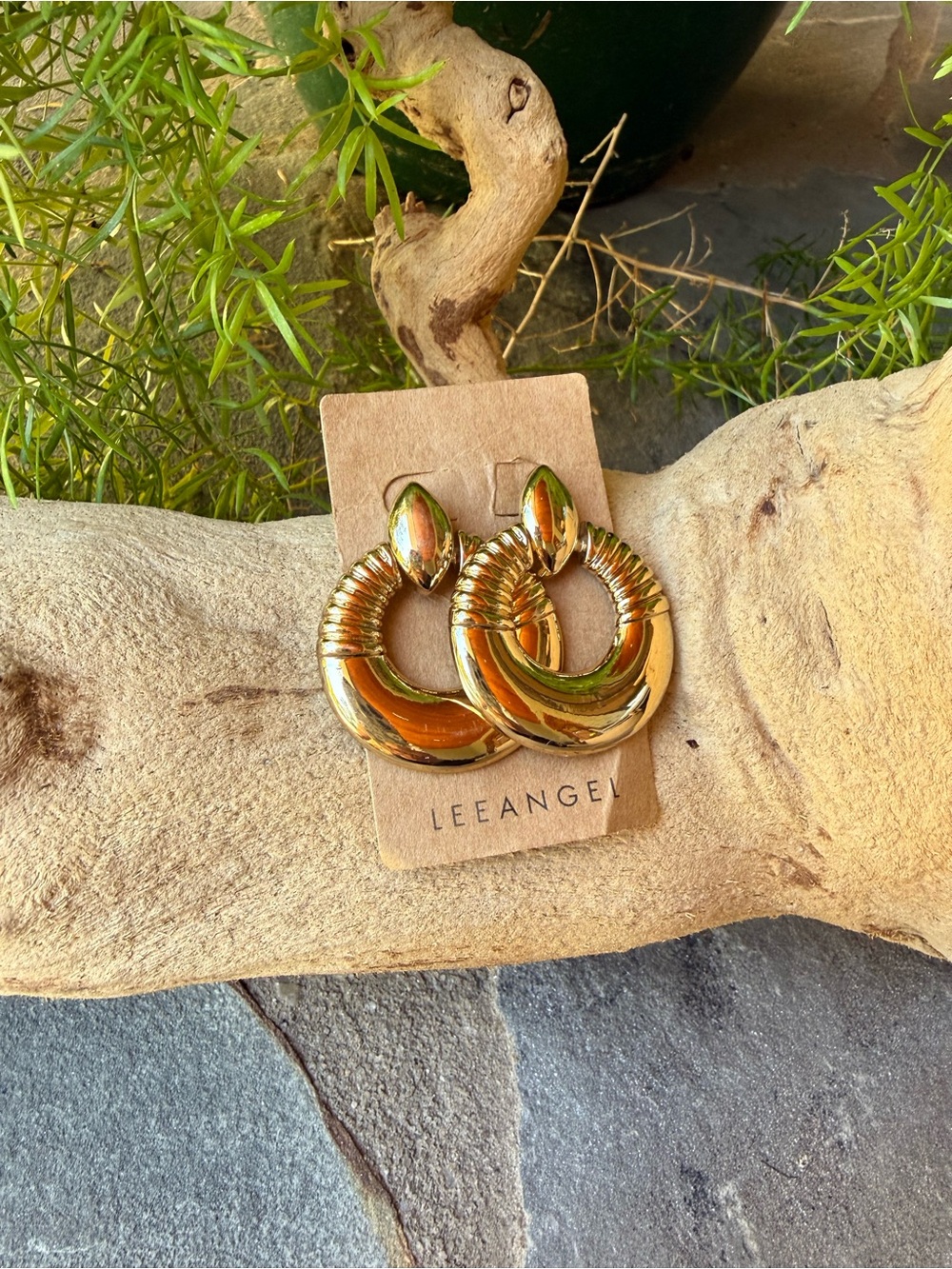 New🌟Anthropologie-Gold Twisted Hoop Earrings